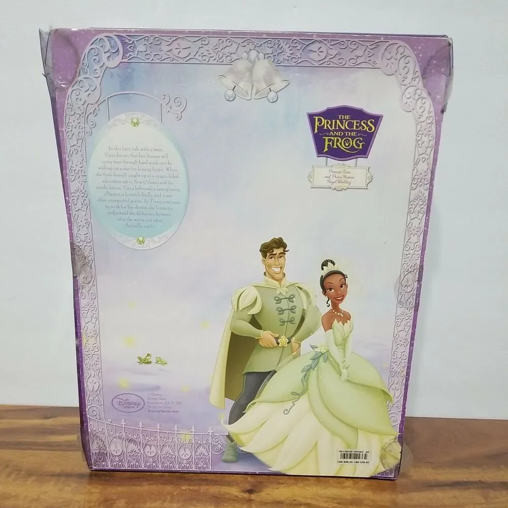 TIANA & NAVEEN ROYAL WEDDING Dolls Princess and the Frog Disney Store 2010 READ.